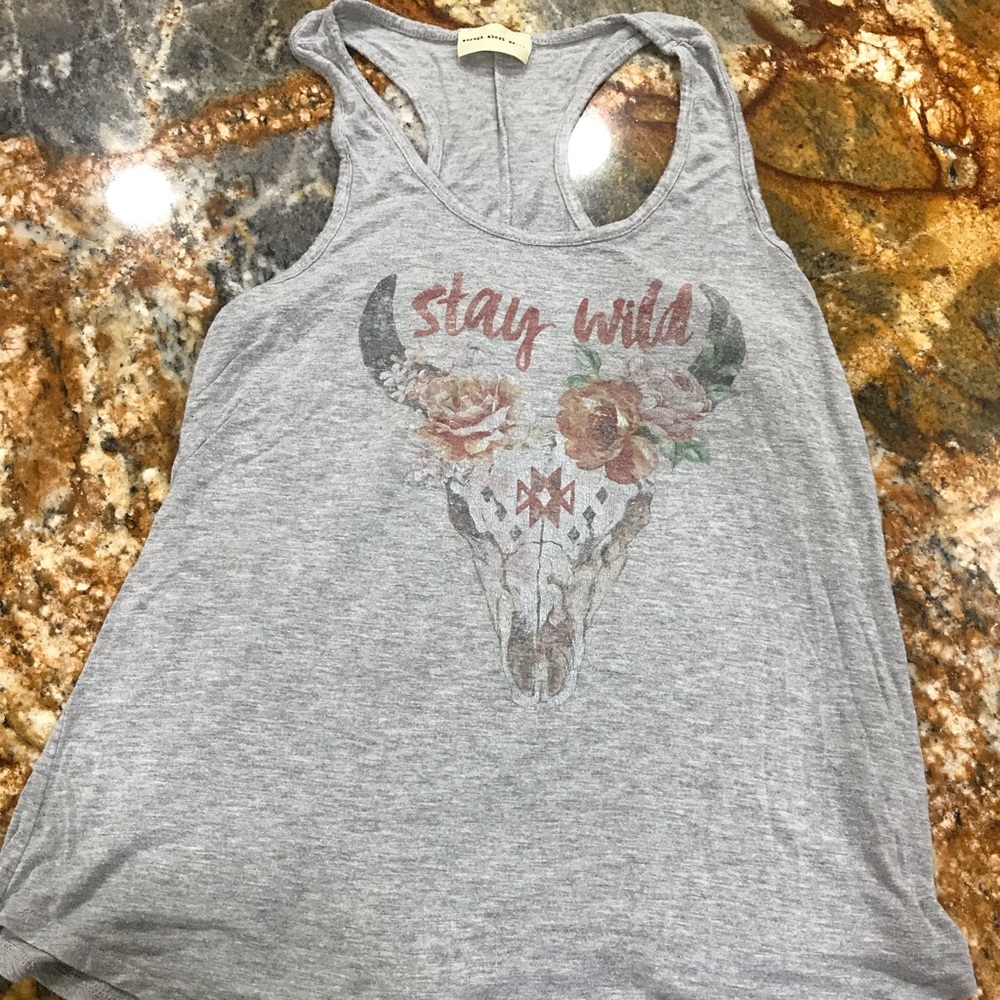 Stay wild “enough about  me “ tank m/L
